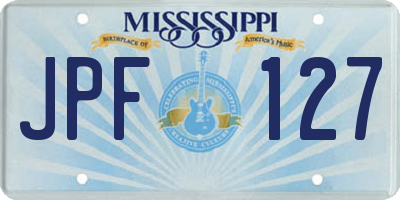 MS license plate JPF127