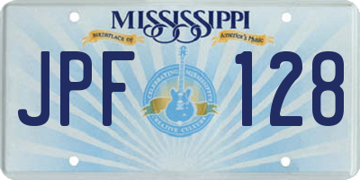 MS license plate JPF128