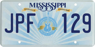 MS license plate JPF129