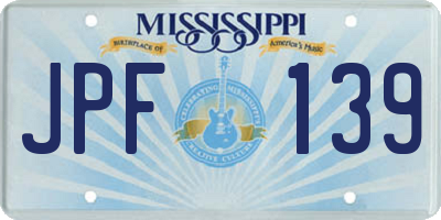 MS license plate JPF139
