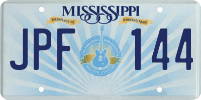 MS license plate JPF144