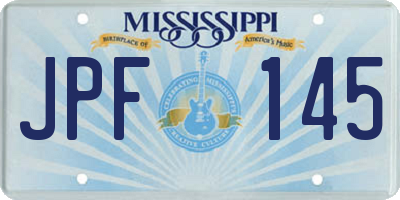 MS license plate JPF145