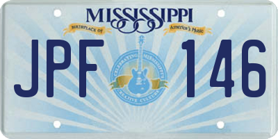 MS license plate JPF146