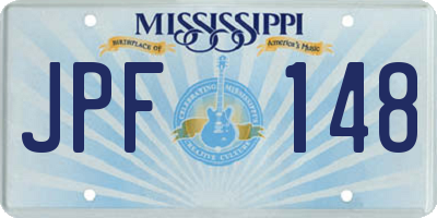 MS license plate JPF148