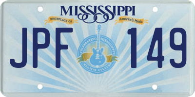 MS license plate JPF149