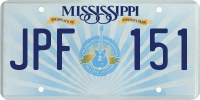 MS license plate JPF151