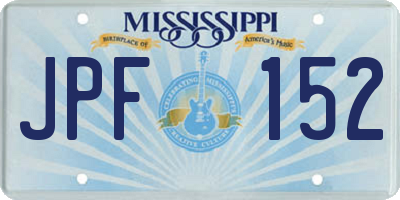 MS license plate JPF152