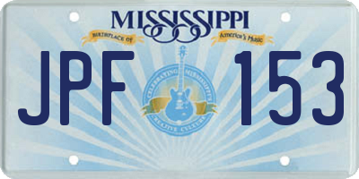 MS license plate JPF153