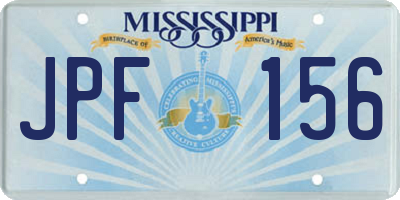 MS license plate JPF156