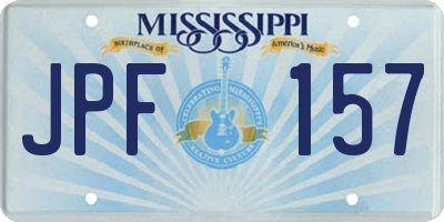 MS license plate JPF157