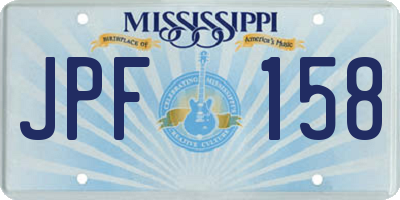 MS license plate JPF158