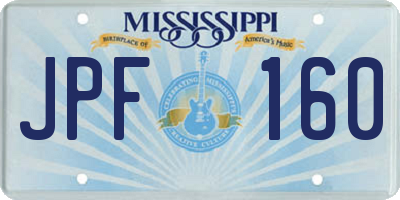 MS license plate JPF160