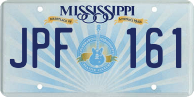 MS license plate JPF161