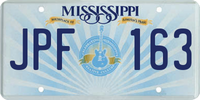 MS license plate JPF163