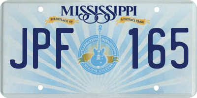 MS license plate JPF165