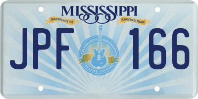 MS license plate JPF166