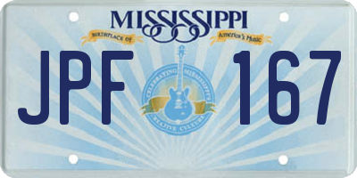 MS license plate JPF167