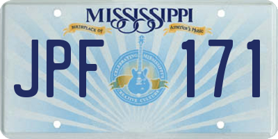 MS license plate JPF171