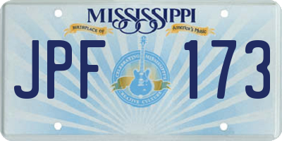 MS license plate JPF173