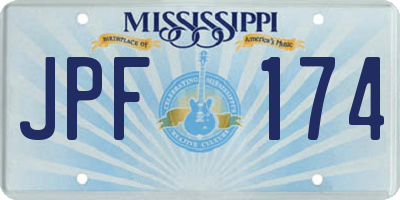 MS license plate JPF174