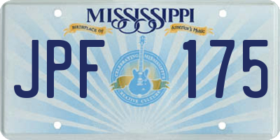 MS license plate JPF175