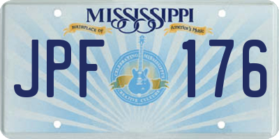 MS license plate JPF176
