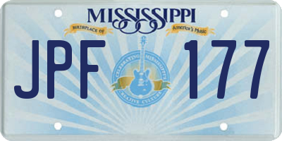 MS license plate JPF177