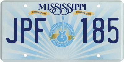 MS license plate JPF185