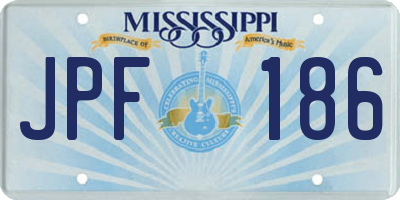 MS license plate JPF186