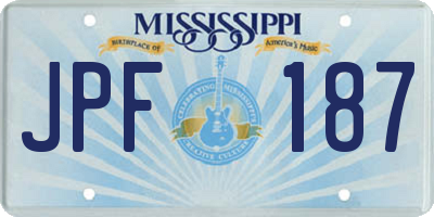 MS license plate JPF187