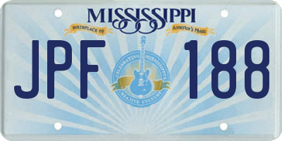 MS license plate JPF188