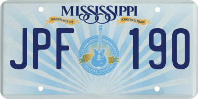 MS license plate JPF190