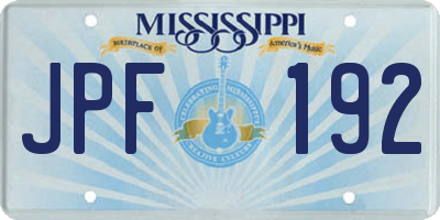 MS license plate JPF192