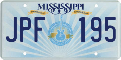 MS license plate JPF195