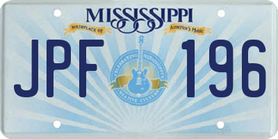 MS license plate JPF196