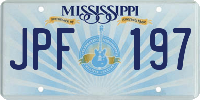 MS license plate JPF197