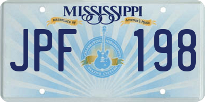 MS license plate JPF198