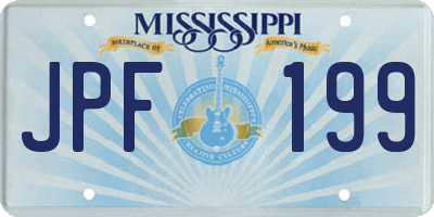 MS license plate JPF199