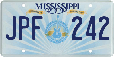 MS license plate JPF242