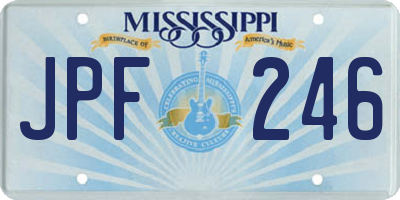 MS license plate JPF246