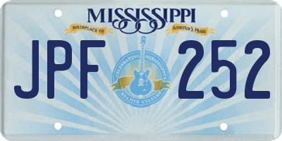 MS license plate JPF252