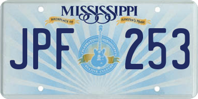 MS license plate JPF253