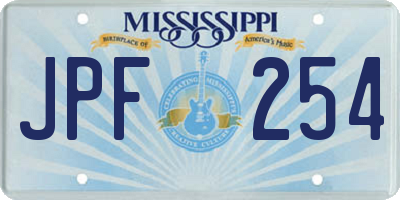 MS license plate JPF254