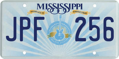 MS license plate JPF256