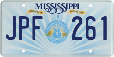 MS license plate JPF261