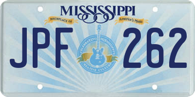 MS license plate JPF262