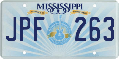 MS license plate JPF263