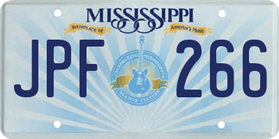 MS license plate JPF266