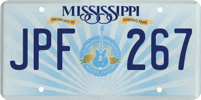 MS license plate JPF267