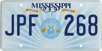 MS license plate JPF268